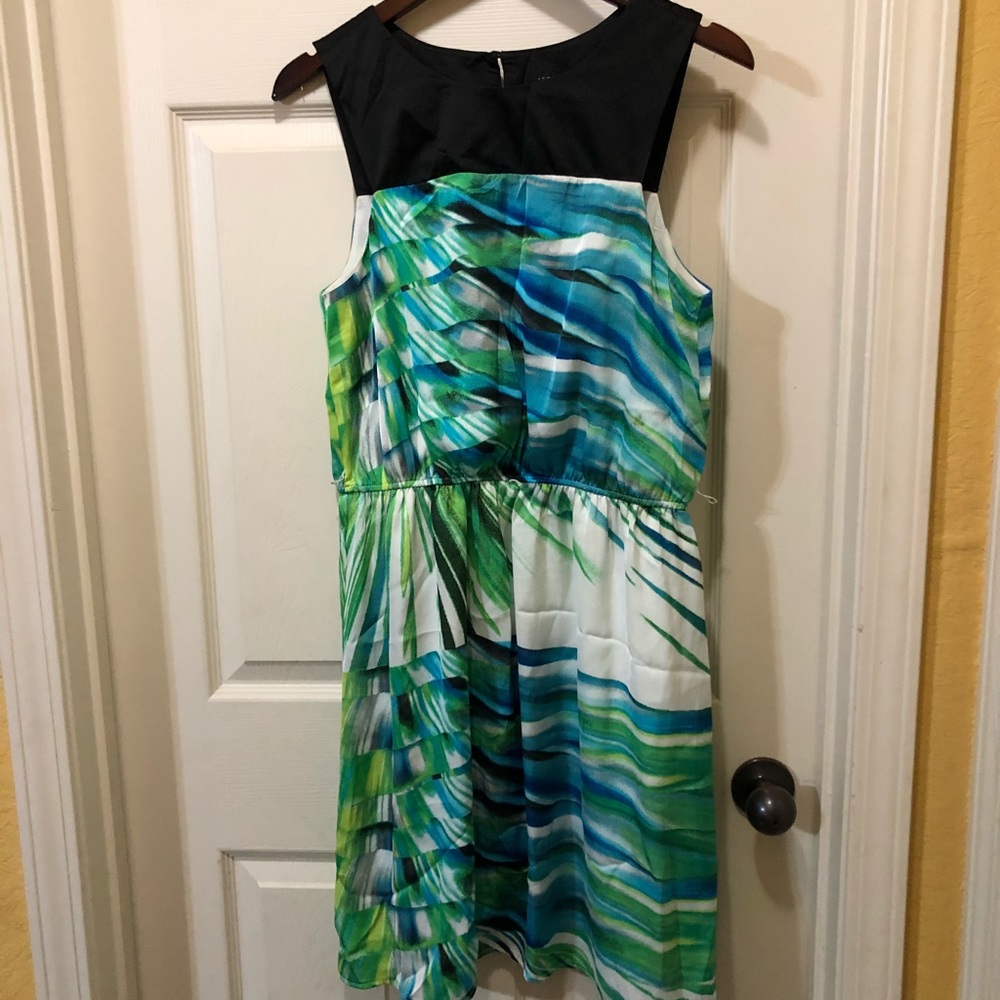 Blue and green dress